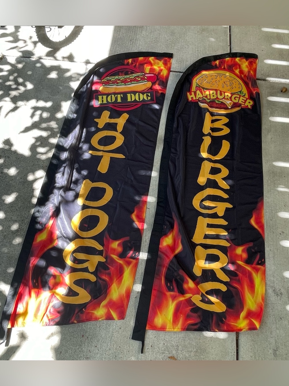 Hot Dogs Hamburgers Feather Flutter Swooper Banner Ad Flag & Pole Kit  *READ